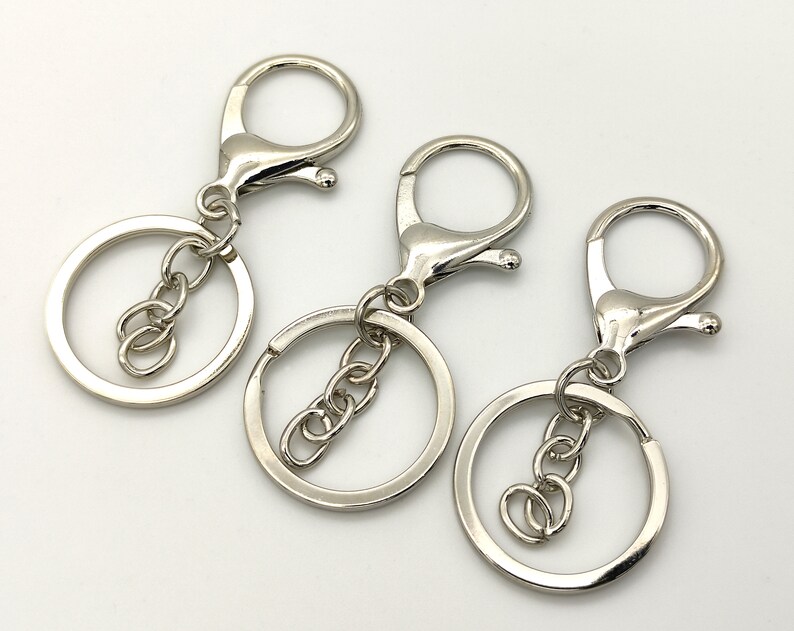 5x Silver Stainless Steel Spring Clasp for Keychain Keyring Key Fob Chai IDM 