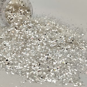 Mélange de paillettes argentées miroir, Paillettes argentées brillantes, Mélange de paillettes argentées, Fournitures en résine, Décorations pour ongles scintillantes, Fournitures créatives