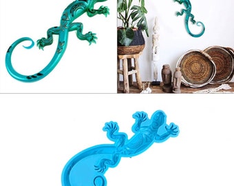 Gecko Lizard Wallhanging Silicone Mould, Gecko Jesmonite Casting Mold, LizardHome Wall Decoration Mould, Resin Supplies