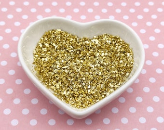 20g/50g Gold Crushed Glass Chips Beads, No Hole, Broken Glass Stones Crystals, UV Epoxy Resin Filler, Nail Art Decoration, Glass Gravel