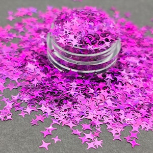 Purple Stars Holographic Glitter, 4-pointed Star Nail Art Glitter, Four Pointed Stars Glitter, Craft Supplies, Resin Supplies
