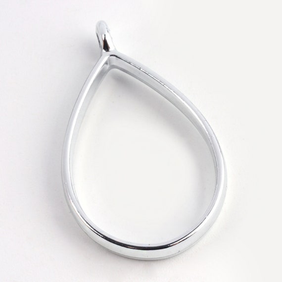 10 Pcs Open Back Teardrop Resin Bezel Jewellery Pendant, UV Resin