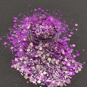 Grosses paillettes caméléon, Paillettes à changement de couleur, Violet à argent, Fournitures en résine, Fournitures créatives, Art pour ongles scintillant, Fournitures slime, Hexagone