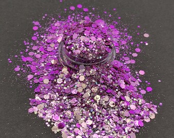 Chameleon Chunky Glitter, Colour Shift Glitter, Purple to Silver, Resin Supplies, Craft Supplies, Nail Art Glitter, Slime Supplies, Hexagon