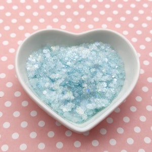 Gros mélange de paillettes opalescentes pastel, Bleu glacier irisé, Fournitures en résine, Décorations pour ongles scintillantes, Fournitures créatives, Fournitures slime