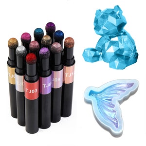 Resin Pigment Pen, Chrome Powder Pen, Mirror Powder, Air Cushion Pen, Chameleon Pigment, Magic Powder Pen, Effect Ombre Pen, Chrome Dust image 2