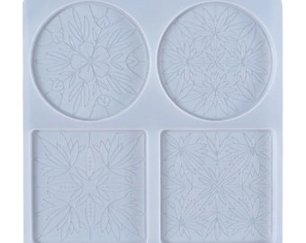 Flower Mandala Coaster Silicone Mould Set, Epoxy Resin Mandala Coaster Mold, Mandala Silicone Resin Mould, Resin Supplies