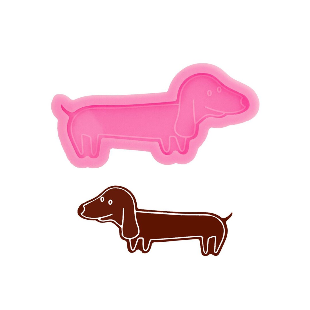 Sausage Dog Keychain Silicone Mould, Epoxy Resin Pendant Mold