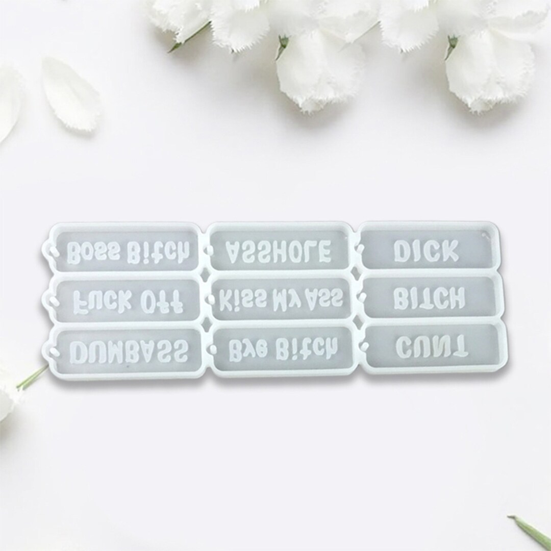 Funny, 18 Rated Swearing Keychain Silicone Mould, Swear Words Keyring Mold, Offensive Keychain