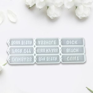 Funny, (18 rated!) Swearing Keychain Silicone Mould,  Swear Words Keyring Mold, Offensive Keychain Silicone Molds, Keyring Making Mould