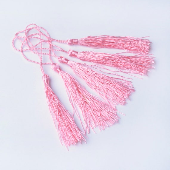 10 pcs Pink Bookmark Tassels, Baby Pink Silky Craft Tassels, Decorative  Tassel Sewing, Tassle for Resin Bookmarks