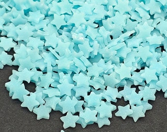 Glow In The Dark Star Polymer Clay Slices 5mm, Blue Stars Clay Fimo Slices, Glow-In-The-Dark, Nail Art, Polymer Clay Slices, Slime Supplies