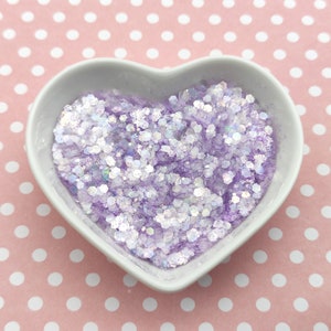 Mélange de paillettes épaisses pastel opalescentes, Violet clair irisé, Fournitures en résine, Décorations pour ongles scintillantes, Fournitures créatives, Fournitures slime