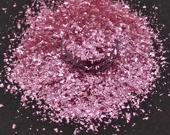 Soft Pink Glitter Flakes, Pink Cellophane Glitter Flakes, Opaque Tender Pink Shards, Resin Supplies, Craft Supplies, Nail Art Glitter