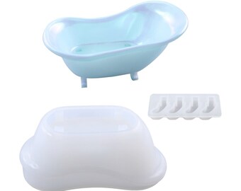 Bathtub Silicone Mould, Bath Tub Silicone Storage Mold, Resin Bathroom Decor Moulds, Bathtub Jewellery Storage Box Molds, Soap Dish Mold