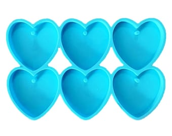 Heart Earrings Silicone Mold, Epoxy Resin Pendant Mould, Heart Earring Mould, Blue Earring Mould, Heart Jewellery Mold, DIY Epoxy Mold