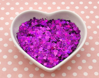 Purple Chunky Glitter Mix, Purple Chunky Glitter Mix, Resin Supplies, Nail Art Glitter, Craft Supplies, Resin Supplies