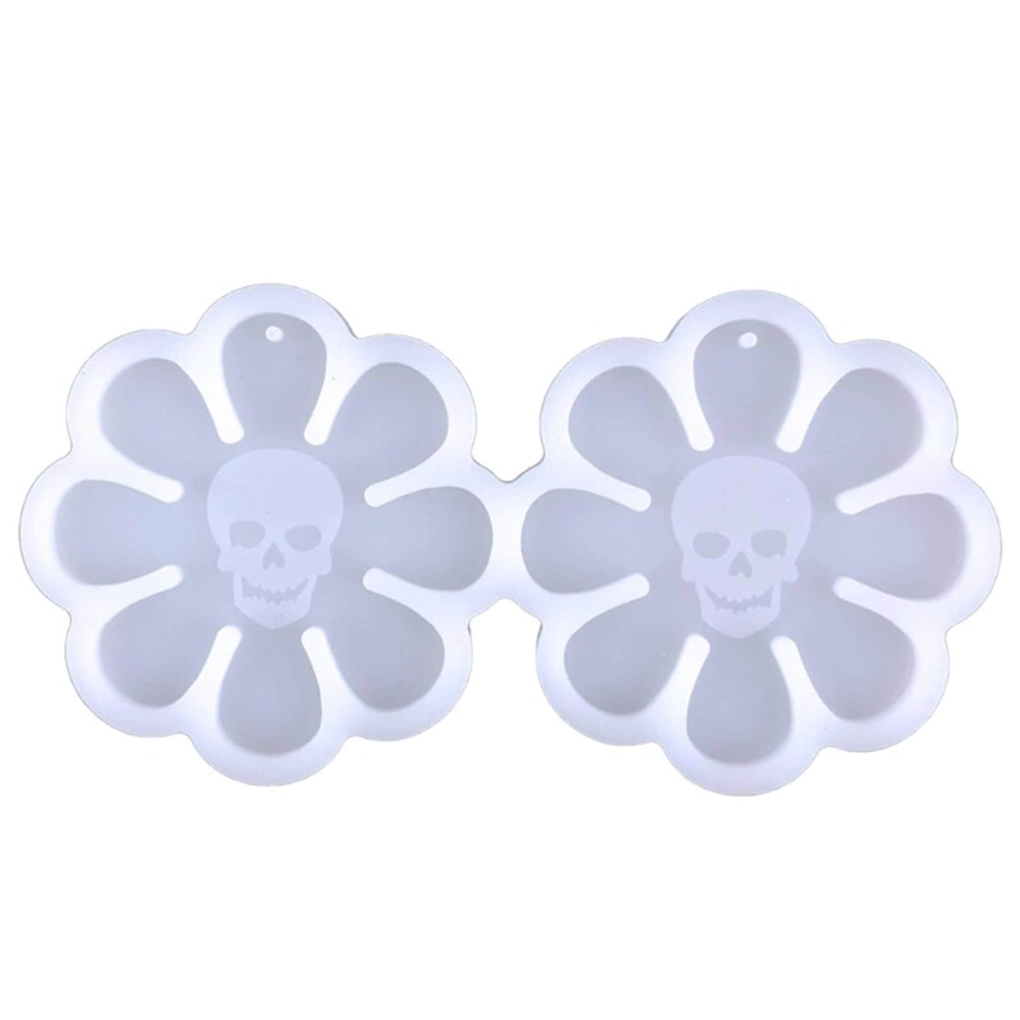 1.75 Inch Holographic Skull Earrings Silicone Mold for Resin