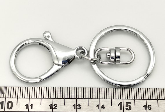 5 Pcs Silver Keychain With Lobster Clasp and Swivel Centre