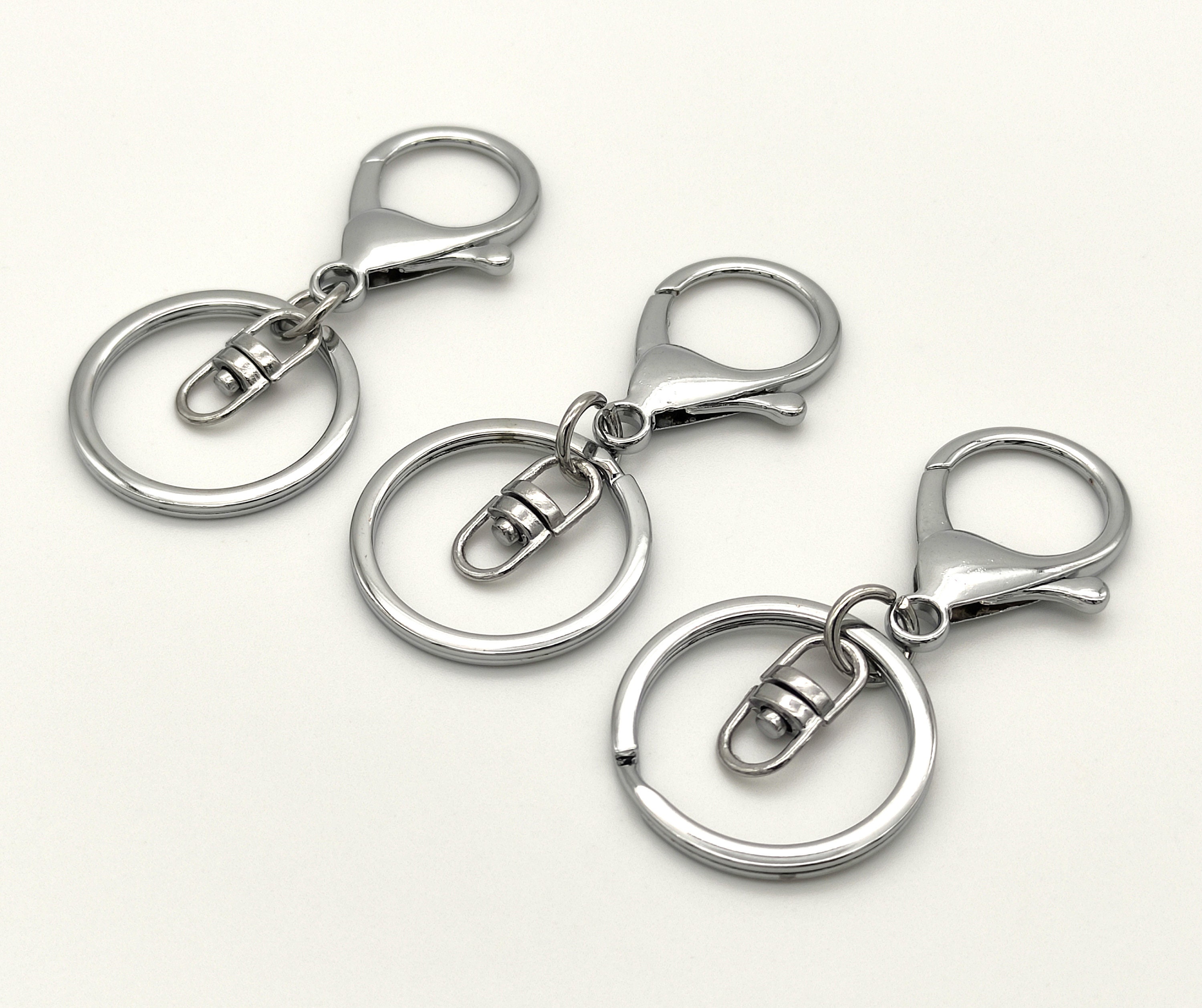5 Pcs Silver Keychain With Lobster Clasp and Swivel Centre to Add