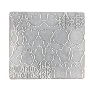 Christmas Pendant Silicone Mould, Christmas Tree Pendant Mold, Xmas Snowflake Ornament Jewellery Earring Mould, X-mas Epoxy Resin Mold