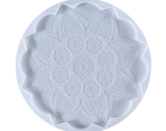Large 20cm Mandala Tray Silicone Mould, Epoxy Resin Mandala Coaster Mold, Mandala Silicone Resin Mould, Resin Supplies