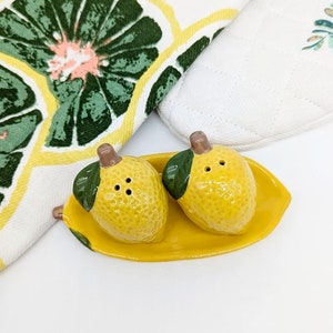 Yellow Lemon Salt Pepper Shaker Set | Housewarming Home Kitchen Gifts