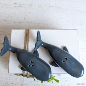 Blue Whale Salt Pepper Shaker Set | Whale Gifts | Tableware Decor | Kitchen Accessories