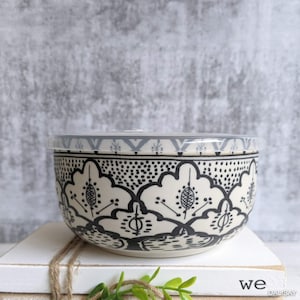 Floral Black Ceramic Lunch Snack Box With Lid
