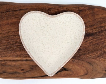 White Heart Ceramic Trinket Dish | Heart Shape Trinket Dish | Gift for Her | Cute Heart Gifts