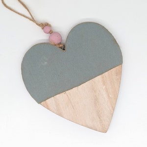 Rustikales Blau Weißes Herz zum Aufhängen, 20cm | Herz Geschenke | Herz Home Decor