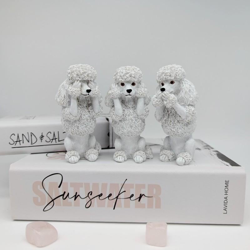 Poodle Dog Figurine Set -no Evil See Hear Speak | Animal Statue