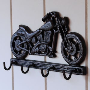 4 Hooks Cast Iron Motorbike Key Rack Holder | Motorbike Gifts | Motorbike Key Hanger