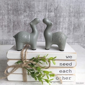 Small Sage Camel Figurine – Set Of 2 | Camel Gifts | Ceramic Camel