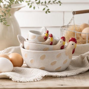 Chicken Measuring Cups 4 Piece Set | Gift for Bakers | Rooster Hen Kitchenware