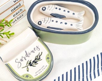 Green Sardine Salt Pepper Shaker Set