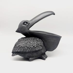 ブラックペリカンの鳥のボウル彫刻 | ホームギフト | 新築祝い | 玄関装飾 | 鍵収納ボウル