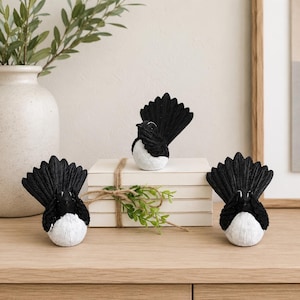 No Evil See Hear Speak Wagtail Bird Figurine - Set of 3