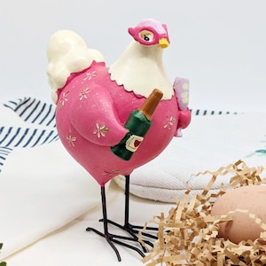 Party Girl Chicken Figurine | Hen Rooster Home Gifts