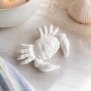 Coastal White Crab Figurine | Sea Animal Ornament