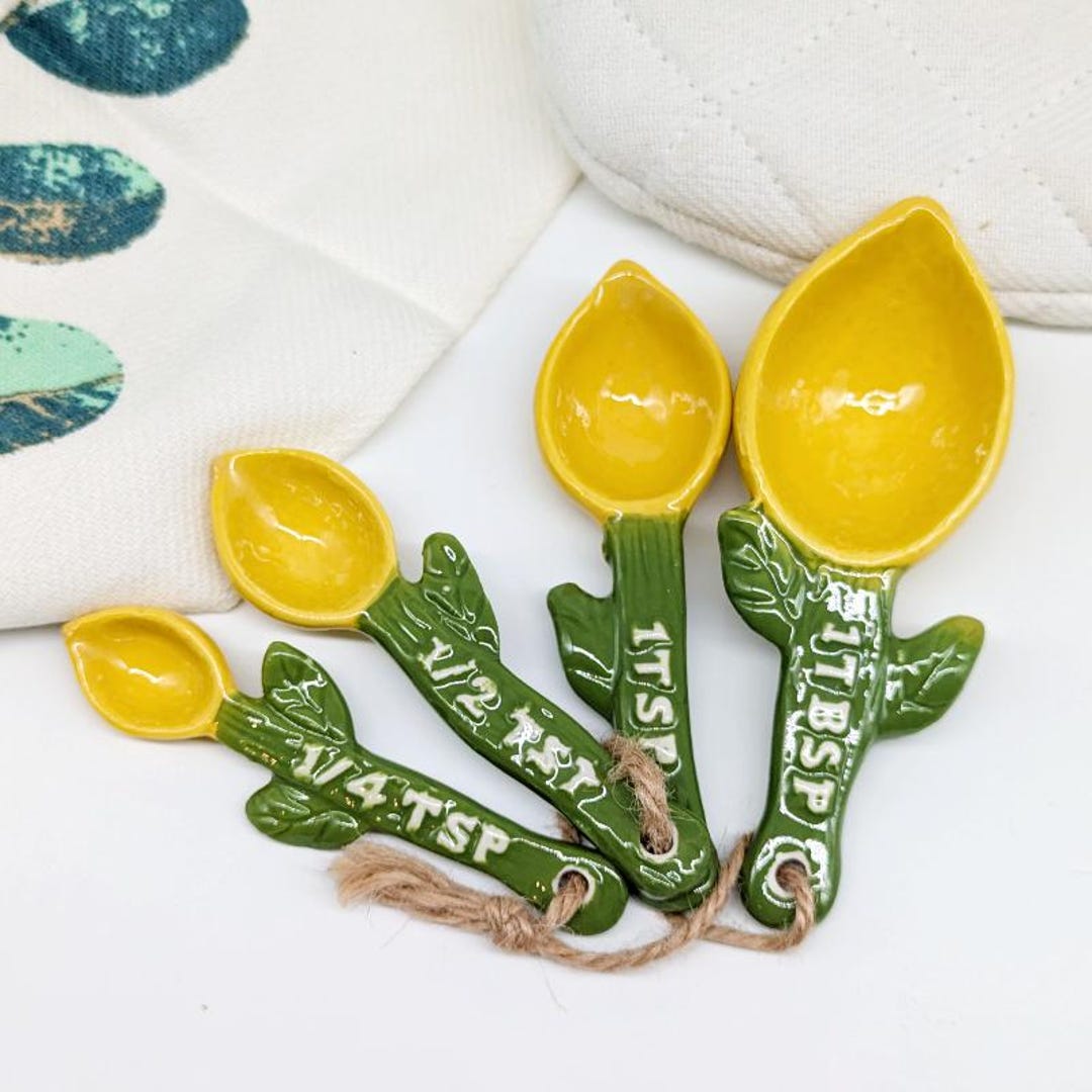 Lemon Measuring Spoons 4 Piece Set - Etsy