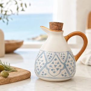 Marrakech Blue Ceramic Oil Bottle