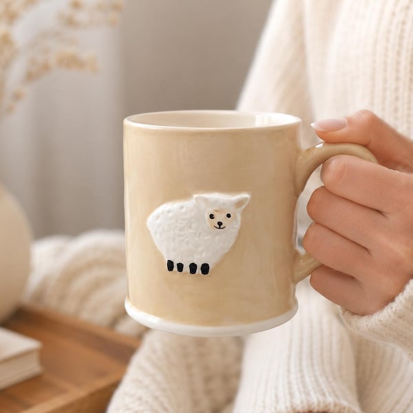 Keramische mok boerderijschapen | Thee Koffie Cadeaus