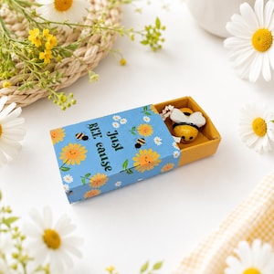 Ceramic Bee Matchbox Keepsake Ornament | Pocket Hug | Miniature Insect Gifts