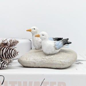Seagulls On Rock Figurine | Coastal Home Decor | Beach House Gifts