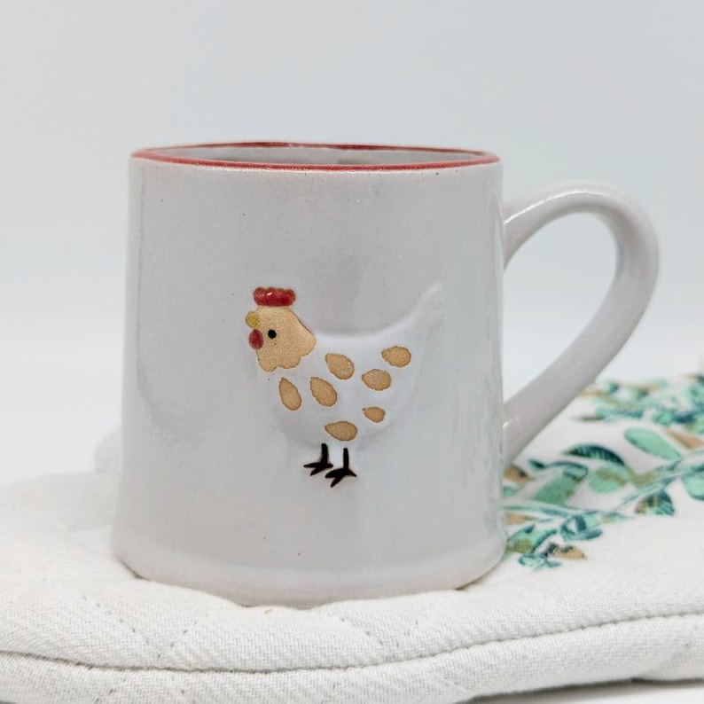 Tazza da tè/caffè in ceramica con pollo immagine 12