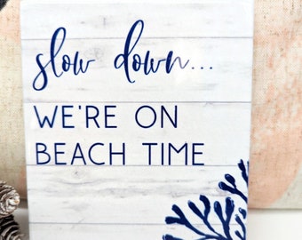 Beach Time Ceramic Wall Hanging | Coastal Sign Decor