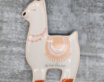 Llama Ceramic Trinket Dish, 15cm