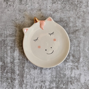 Unicorn Ceramic Trinket Dish, 10cm | Unicorn Jewellery Holder | Unicorn Gifts