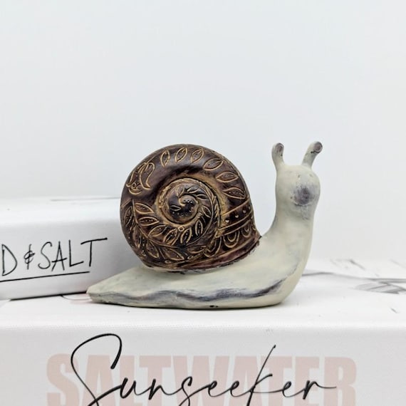 Rusty White Snail Figurine | Snail Gifts | Snail Ornament | Nature Inspired Home Decor | Unique Home Accents